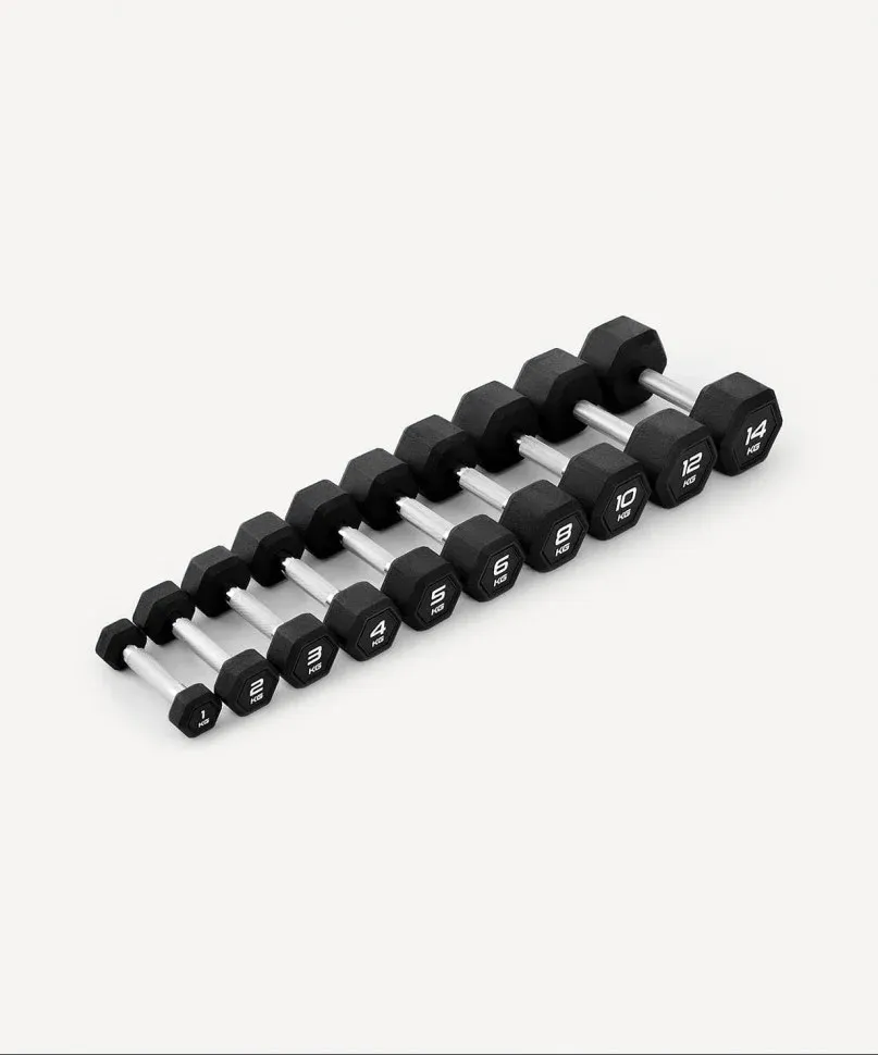 Гантель гексагональная Starfit DB-301 PRO обрезиненная черная