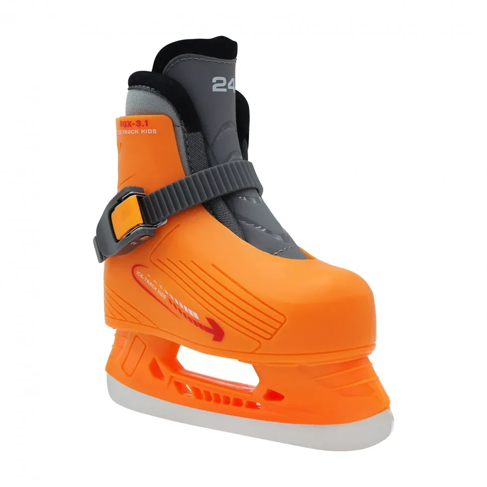 Детские хоккейные коньки RGX-3.1 ICE-Track Kids для проката, оранжевый серый — фото 1