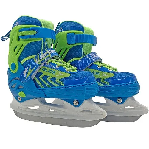 Коньки ледовые раздвижные Larsen Glide Blue/Green — фото 1