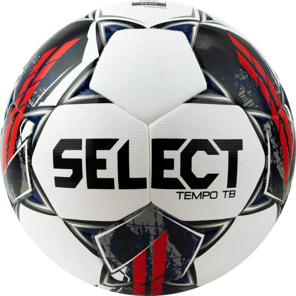 Мяч футбольный SELECT Tempo TB V23, белый красный серый, 4, 5 — фото 1