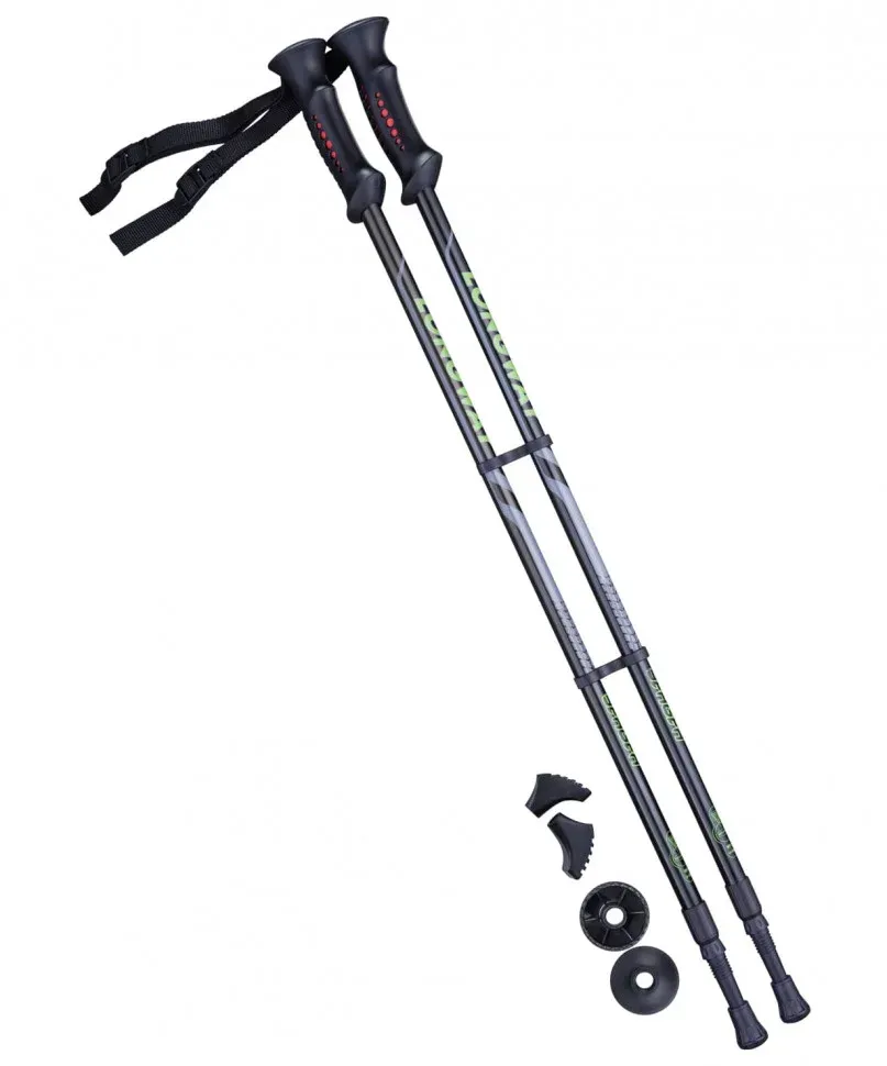 Палки для скандинавской ходьбы Berger Longway 77-135 см 2-секционные, оранжевый зеленый серый черный — фото 1
