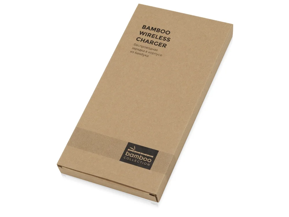Беспроводное зарядное устройство-органайзер из бамбука Timber натуральный/белый - фото 6