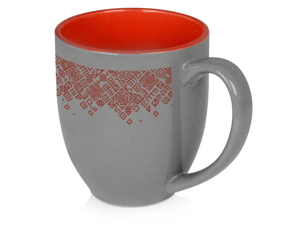 Кружка Gracy серый/красный 450 мл - фото 2