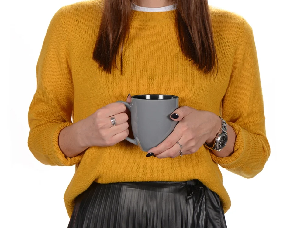 Кружка Gracy серый/черный 450 мл - фото 2