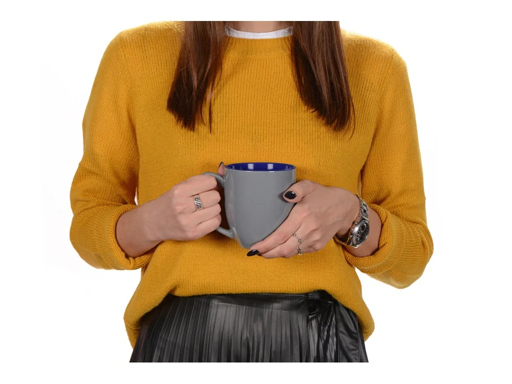 Кружка Gracy серый/темно-синий 450 мл - фото 3