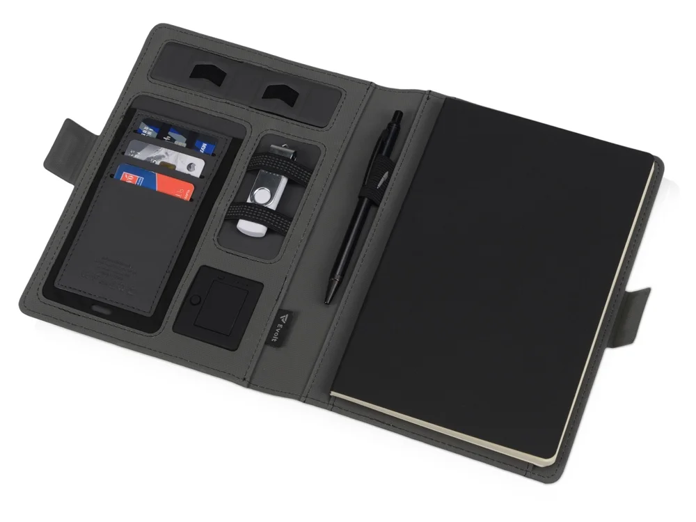 Органайзер с беспроводной зарядкой Powernote 5000 mAh темно-серый - фото 3