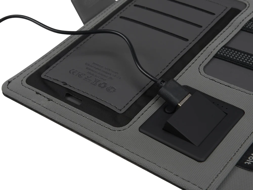 Органайзер с беспроводной зарядкой Powernote 5000 mAh светло-серый - фото 7