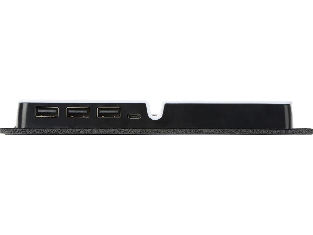 Коврик для мыши со встроенным USB-хабом Plug черный/белый - фото 6