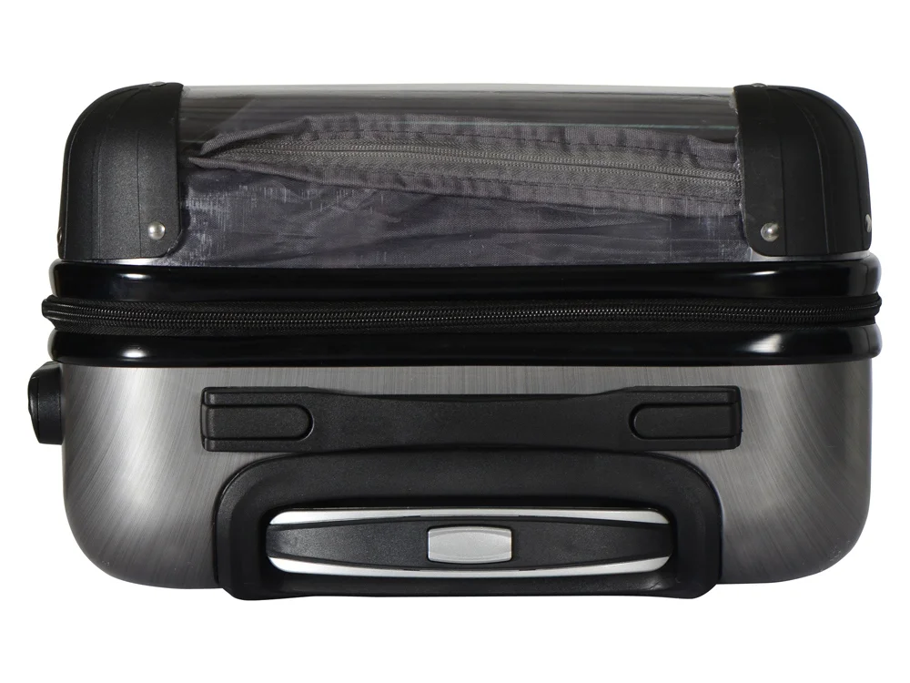 Чемодан прозрачный «Visit»  со сменной вставкой, серый/прозрачный - фото 7