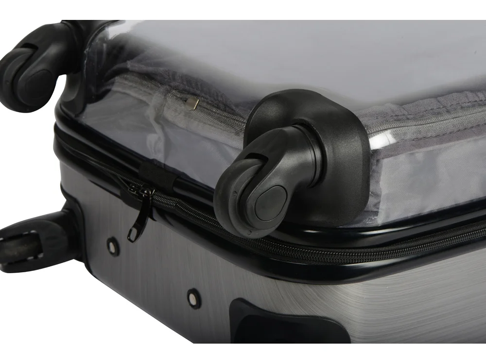 Чемодан прозрачный «Visit»  со сменной вставкой, серый/прозрачный - фото 8