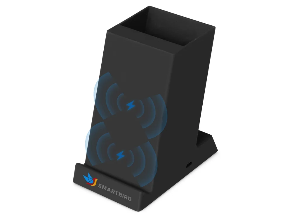Настольное беспроводное зарядное устройство Glow Box черный - фото 2