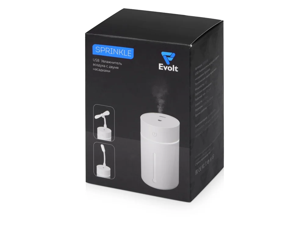 USB увлажнитель воздуха с двумя насадками Sprinkle белый 320 мл - фото 11