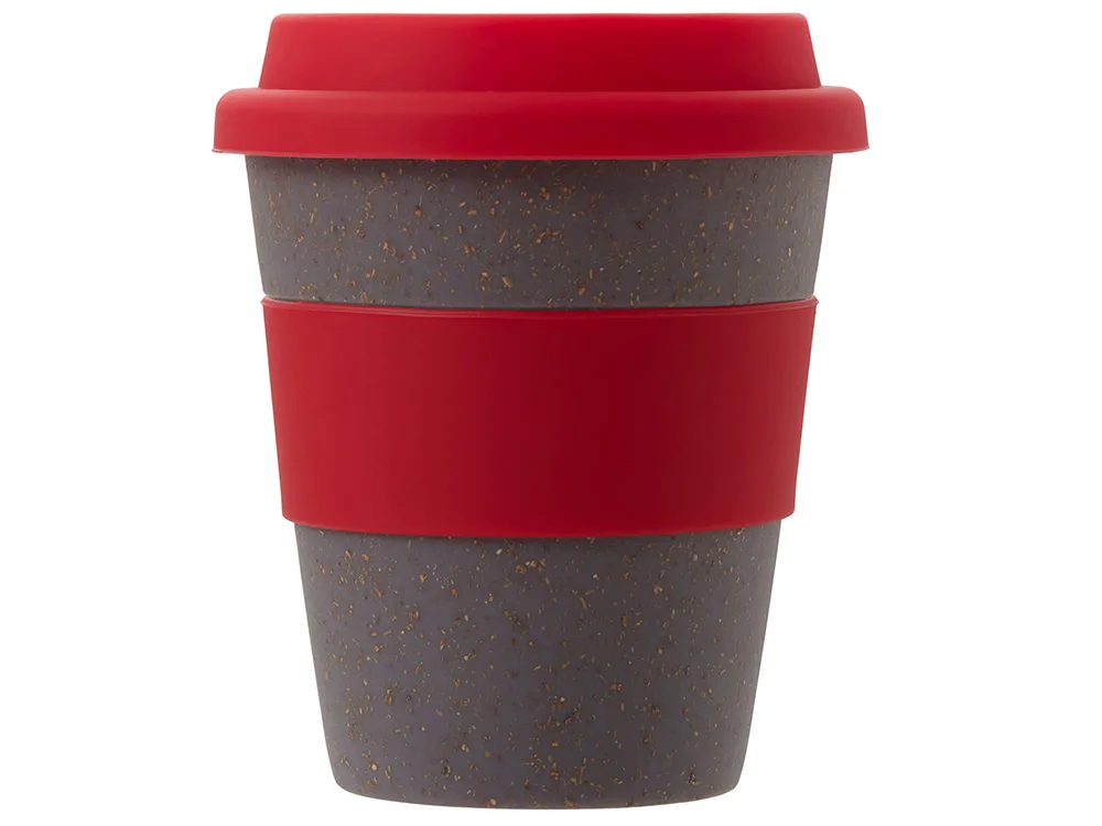 Стакан из бамбукового волокна Café серо-коричневый/красный 350 мл - фото 4