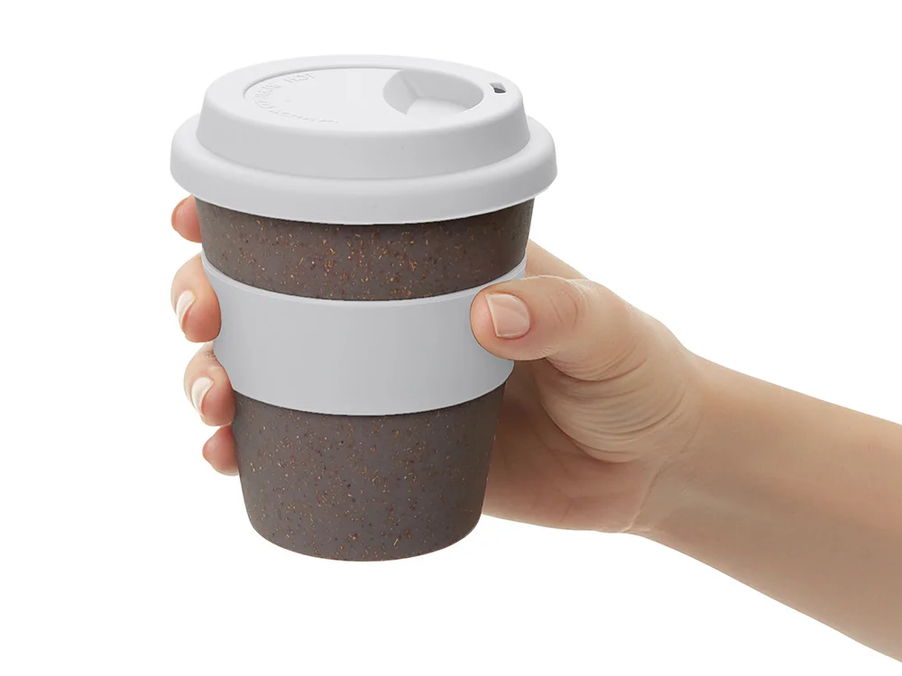 Стакан из бамбукового волокна Café серо-коричневый/белый 350 мл - фото 5