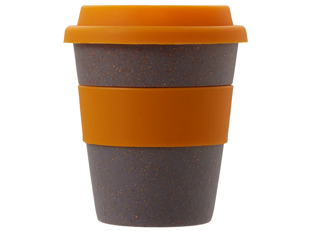 Стакан из бамбукового волокна Café серо-коричневый/оранжевый 350 мл - фото 4