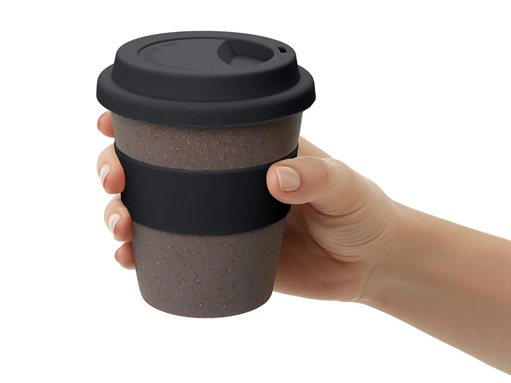 Стакан из бамбукового волокна Café серо-коричневый/черный 350 мл - фото 5
