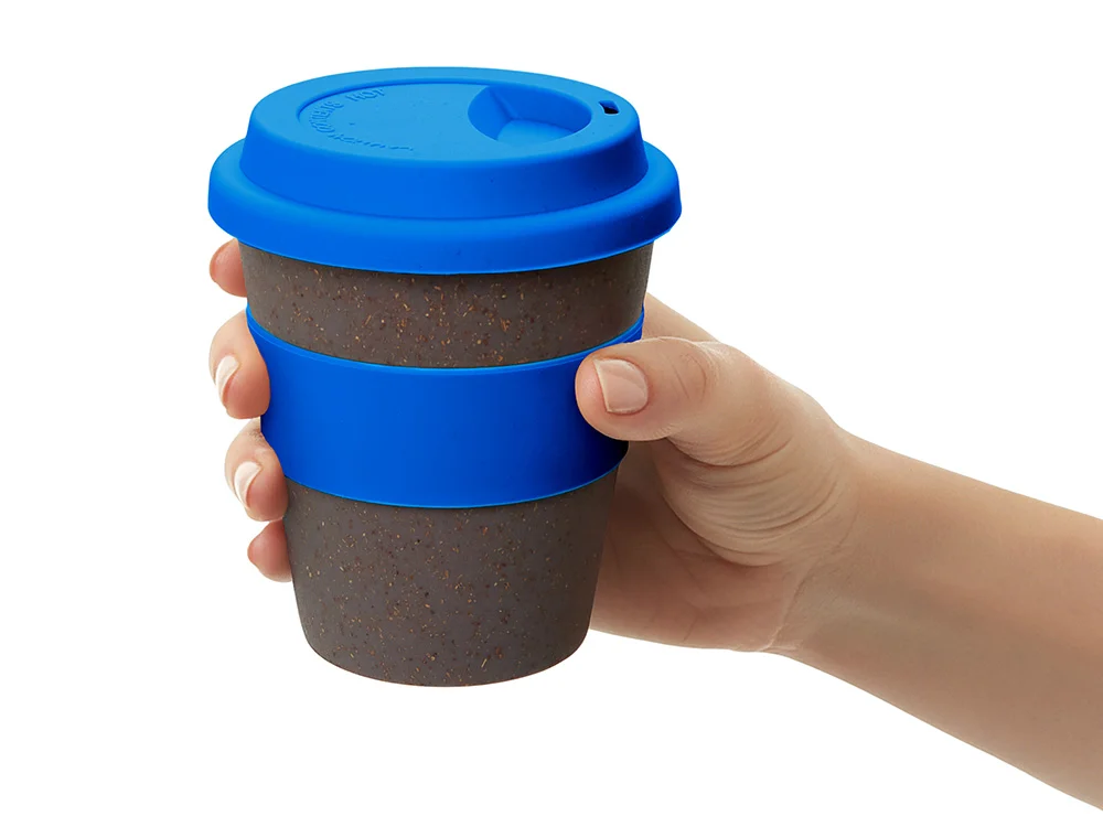 Стакан из бамбукового волокна Café серо-коричневый/синий 350 мл - фото 5
