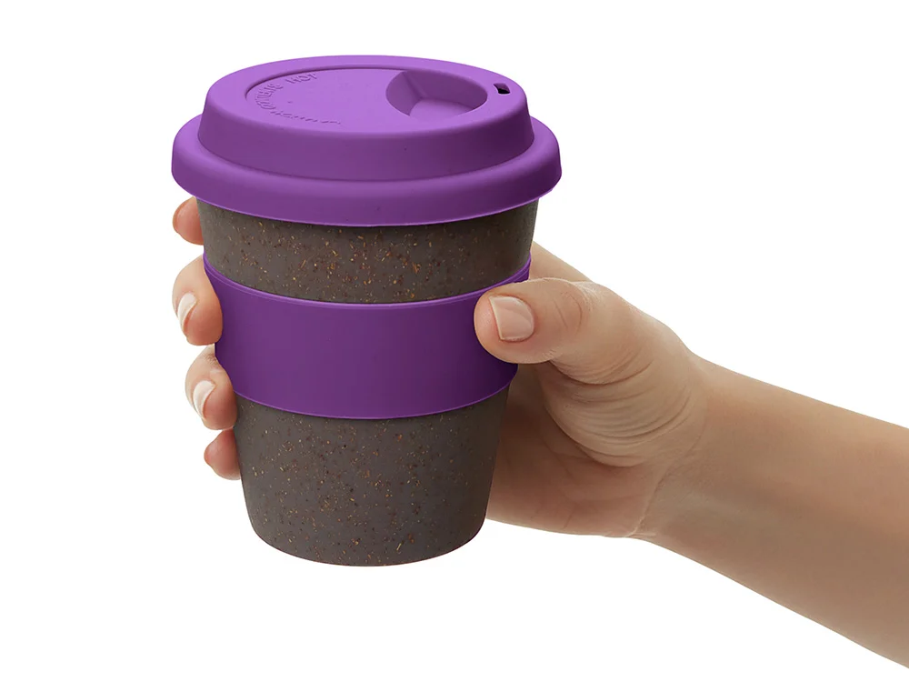 Стакан из бамбукового волокна Café серо-коричневый/фиолетовый 350 мл - фото 5