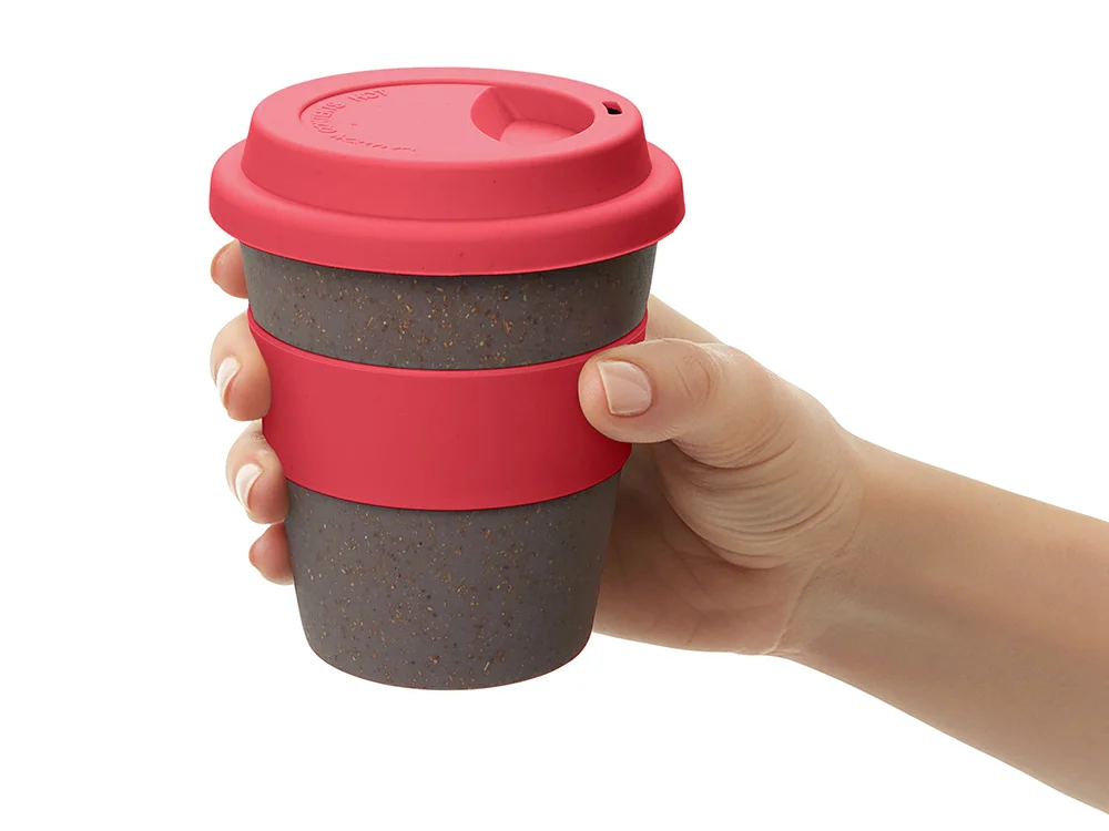 Стакан из бамбукового волокна Café серо-коричневый/розовый 350 мл - фото 5