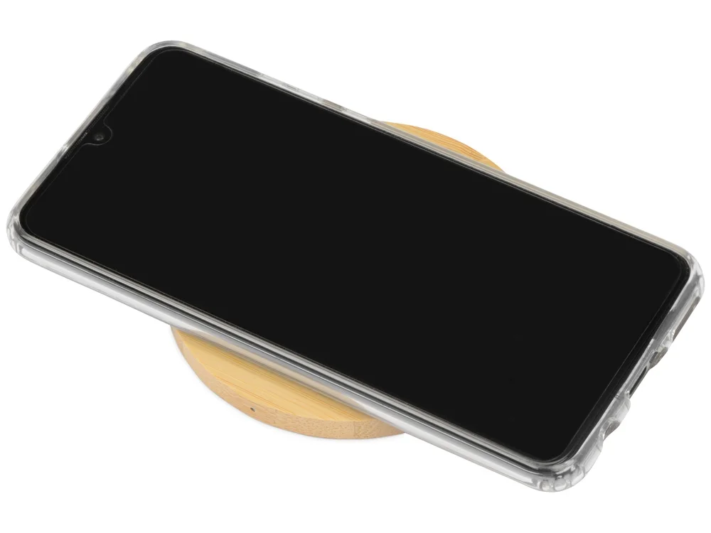 Беспроводное зарядное устройство из бамбука Cap натуральный - фото 2