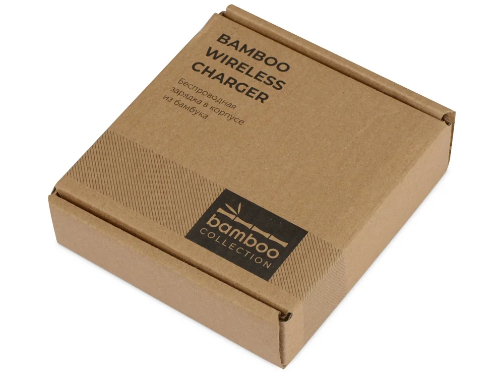Беспроводное зарядное устройство из бамбука Cap натуральный - фото 8