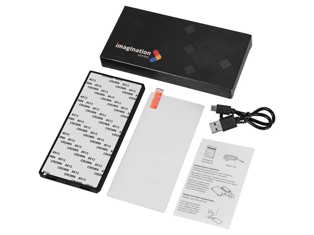 Внешний аккумулятор Render с закаленным стеклом 5000 mAh черный - фото 3
