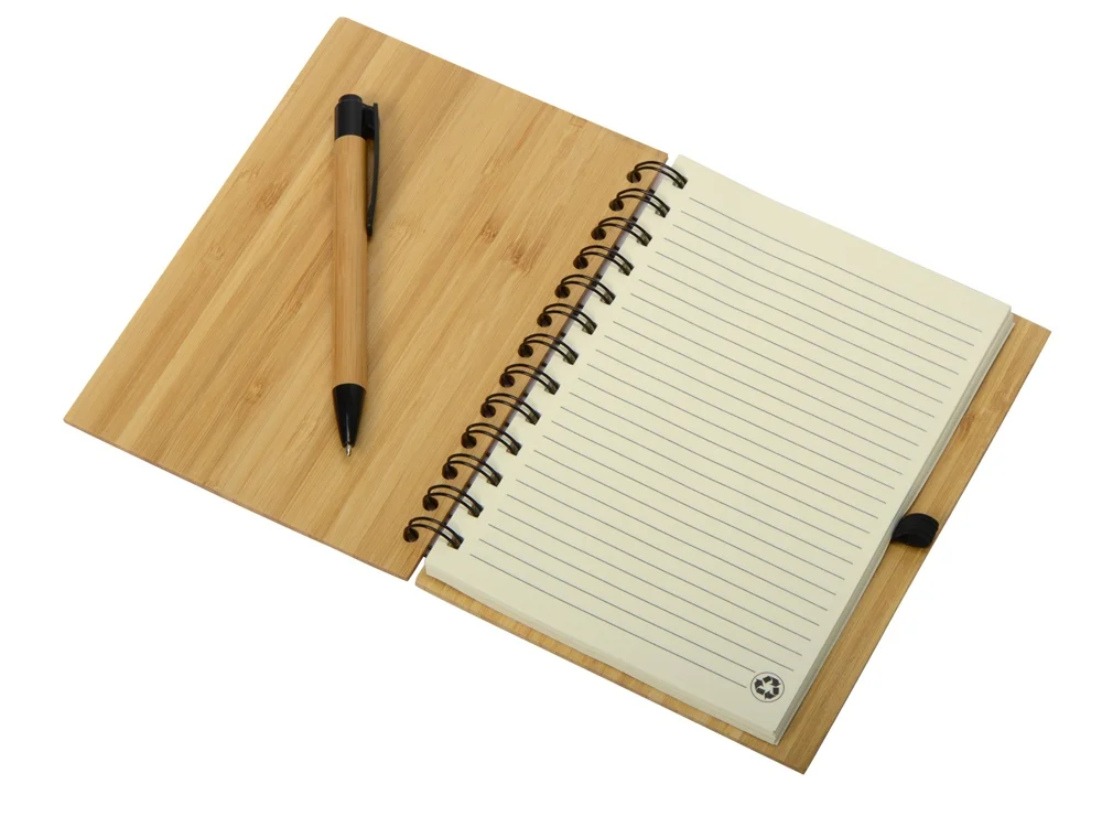 Блокнот Bamboo tree с ручкой бежевый - фото 2