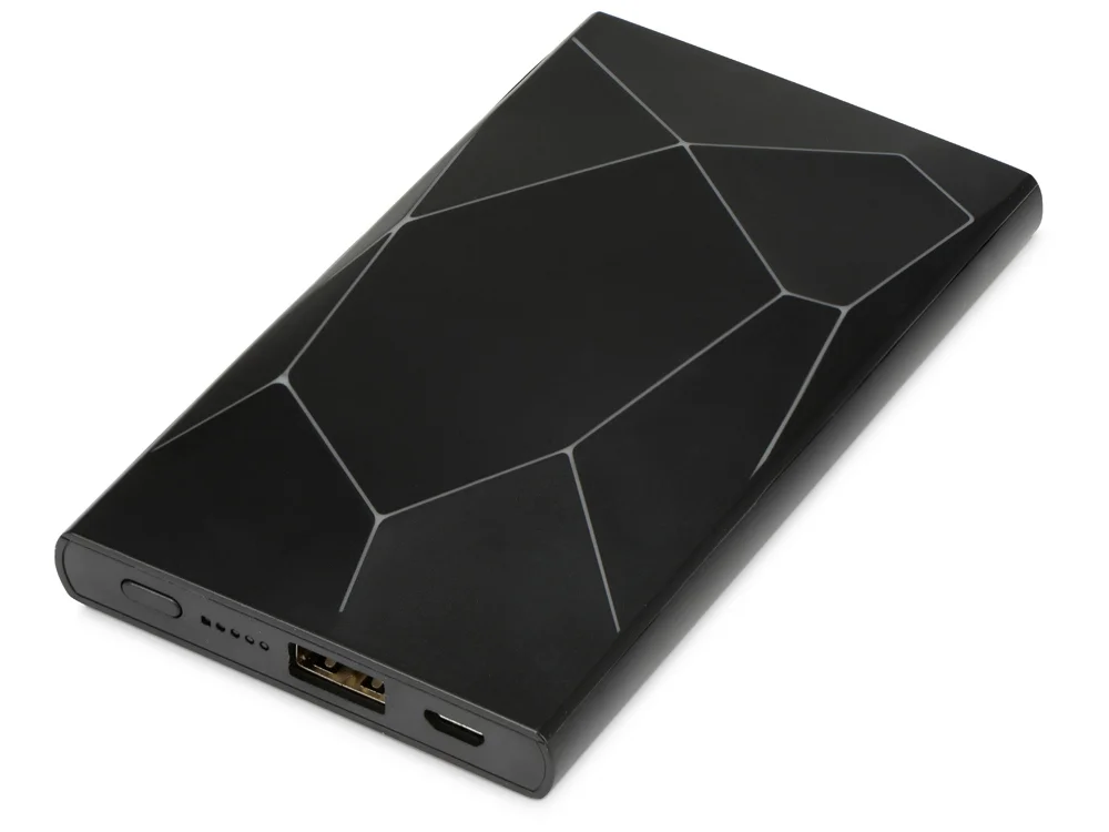 Внешний беспроводной аккумулятор Geo Wireless с подсветкой лого 5000 mAh черный - фото 3
