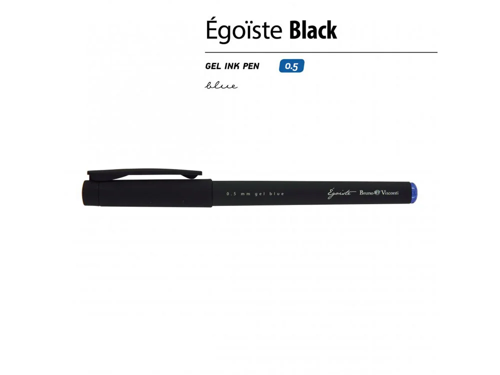 Ручка пластиковая гелевая Egoiste Black с лого бренда черный - фото 2