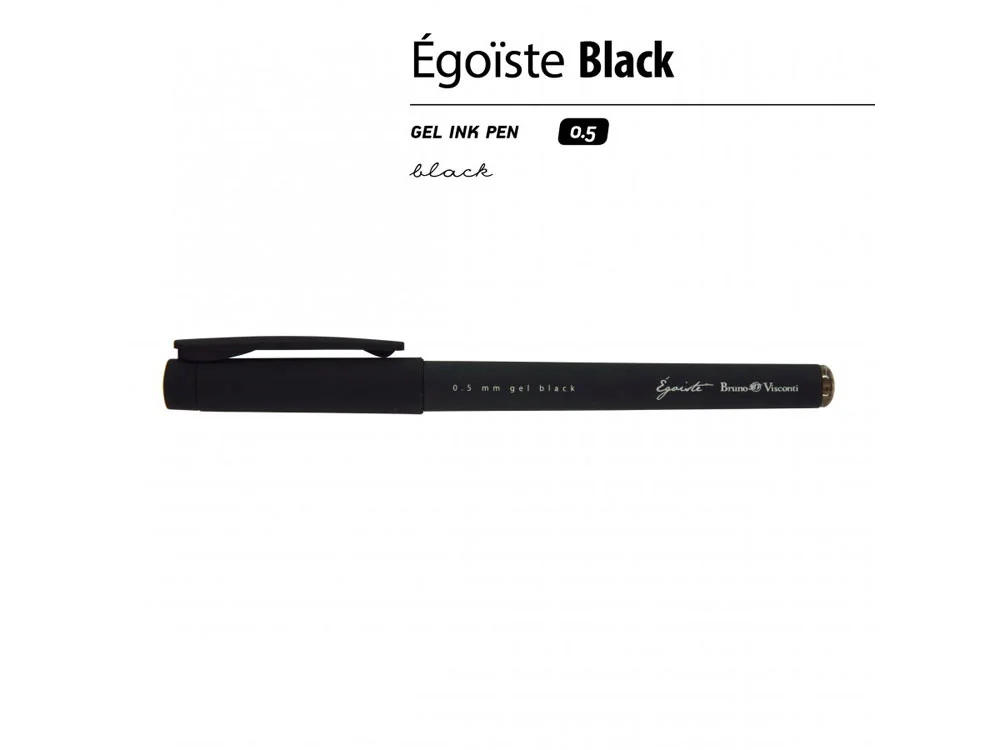 Ручка пластиковая гелевая Egoiste Black с лого бренда черный - фото 2