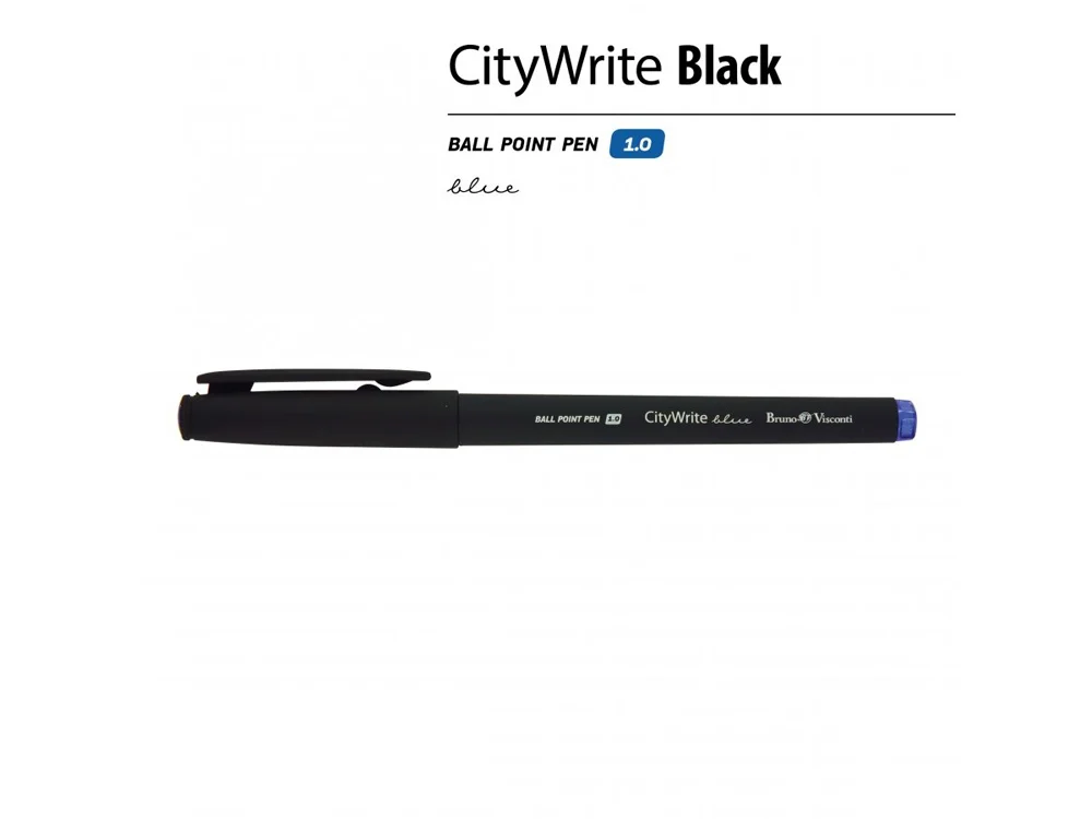 Ручка пластиковая шариковая CityWrite Black черный - фото 2