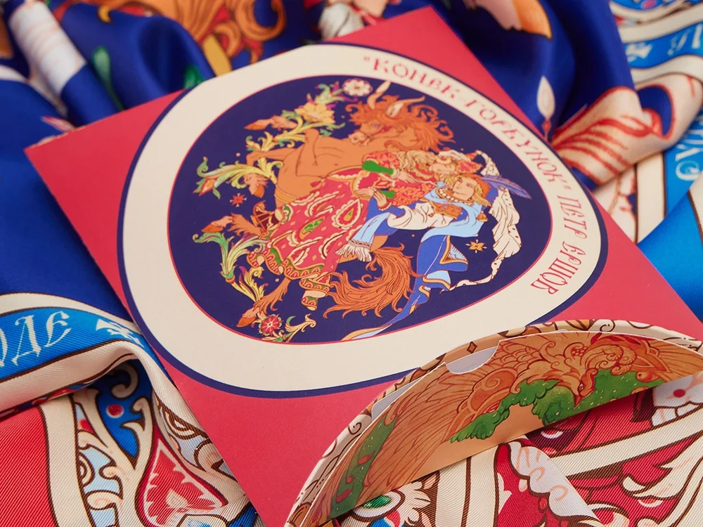 Платок «Конёк - Горбунок», разноцветный - фото 6