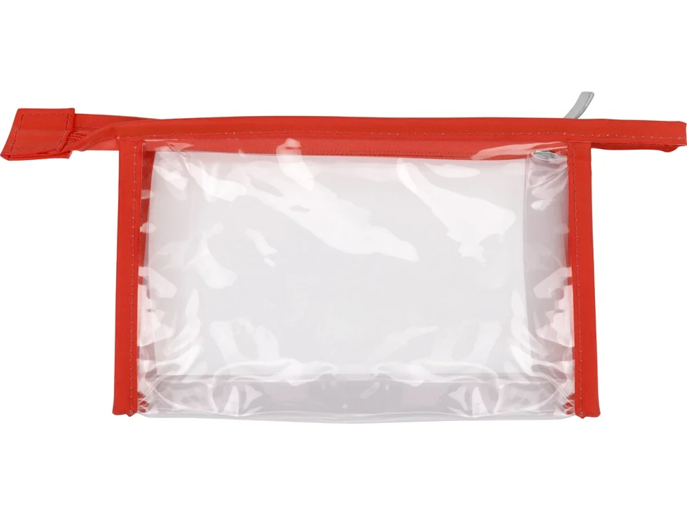 Прозрачная пластиковая косметичка «Lucy», красный/прозрачный - фото 2