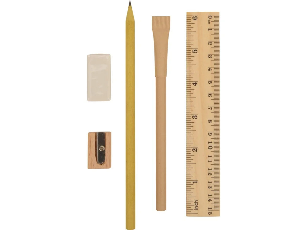 Набор канцелярский в пенале Eco style бежевый - фото 2