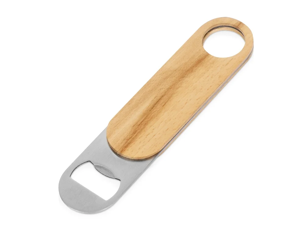 Деревянная открывалка «Sagano», натуральный, серебристый