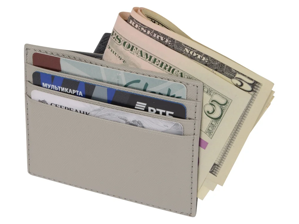 Чехол для карточек и купюр Weekend серый - фото 2