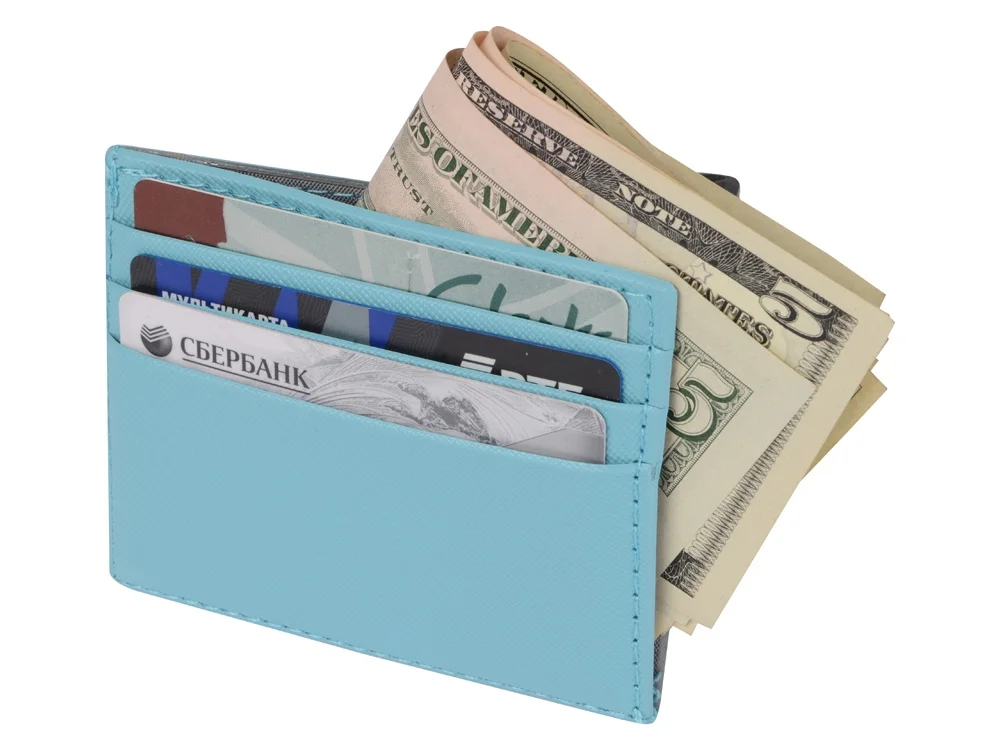 Чехол для карточек и купюр «Weekend», голубой - фото 2