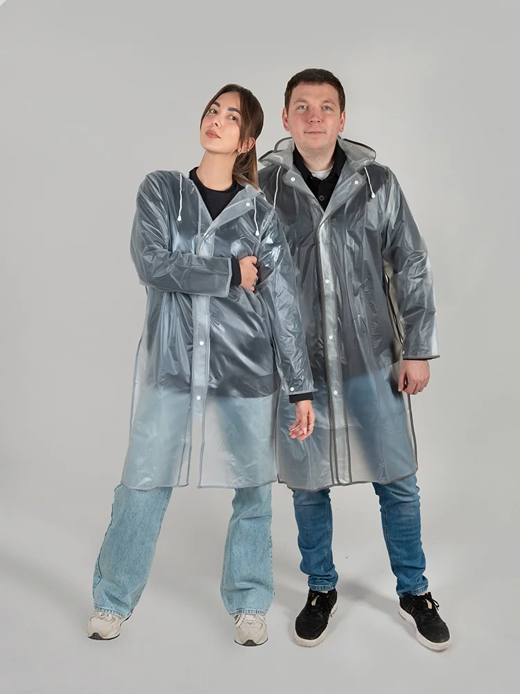 Дождевик «Providence» c чехлом, унисекс, прозрачный/красный, XS-S - фото 5