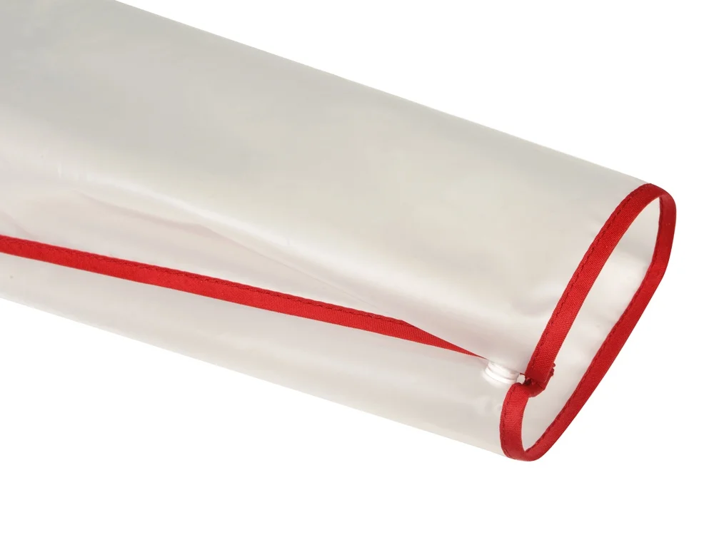 Дождевик Providence c чехлом унисекс прозрачный/красный M-L - фото 4