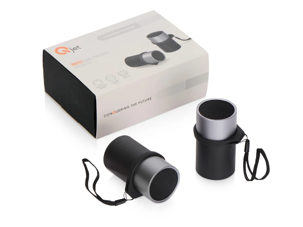 Портативные парные TWS колонки «Mates», черный, серебристый - фото 7