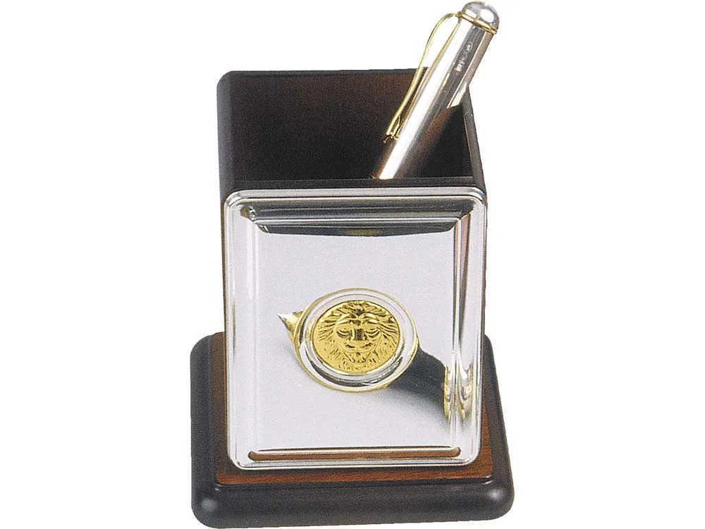 Настольный набор Голова льва коричневый серебристый золотистый - фото 2