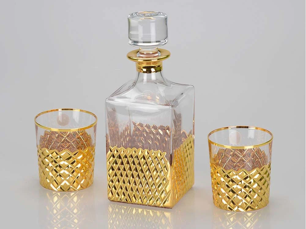 Набор для виски Один на один прозрачный/золотистый 750 мл 2 х 300