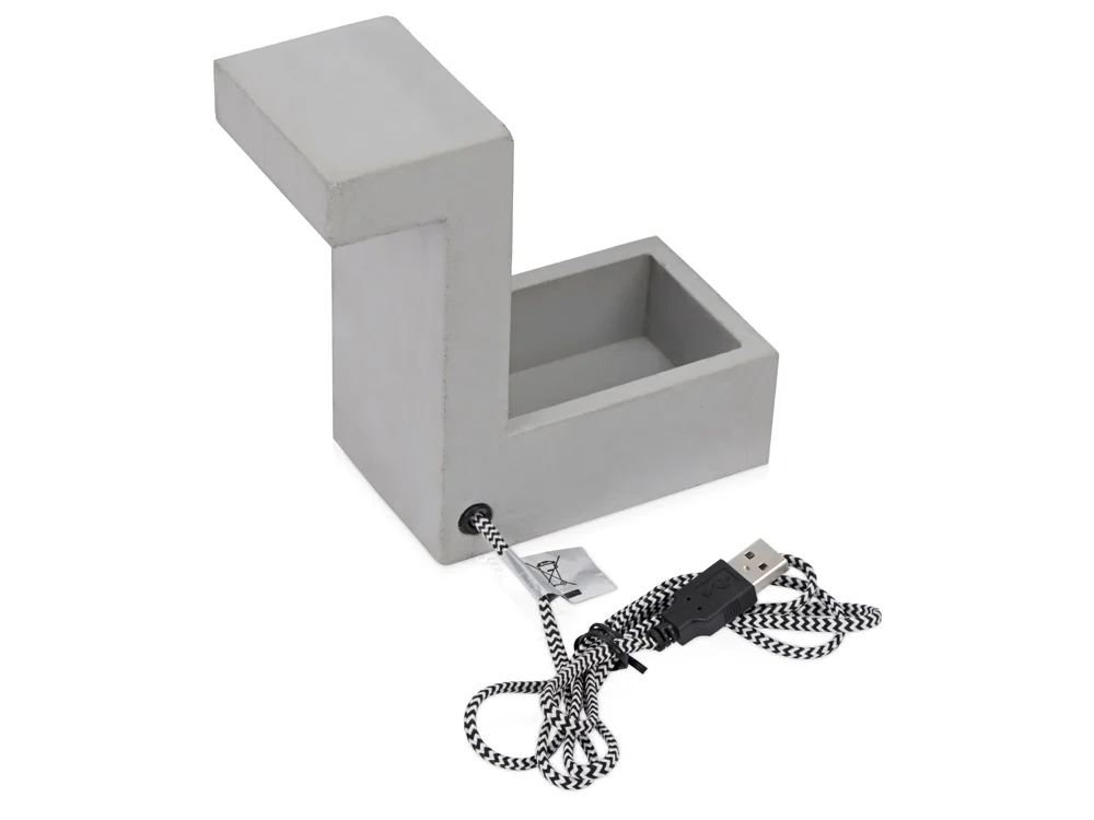 Настольная лампа из бетона Blok Lamp серый - фото 2