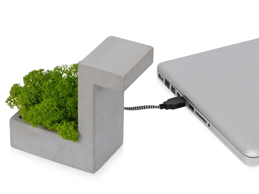 Настольная лампа из бетона Blok Lamp серый - фото 4