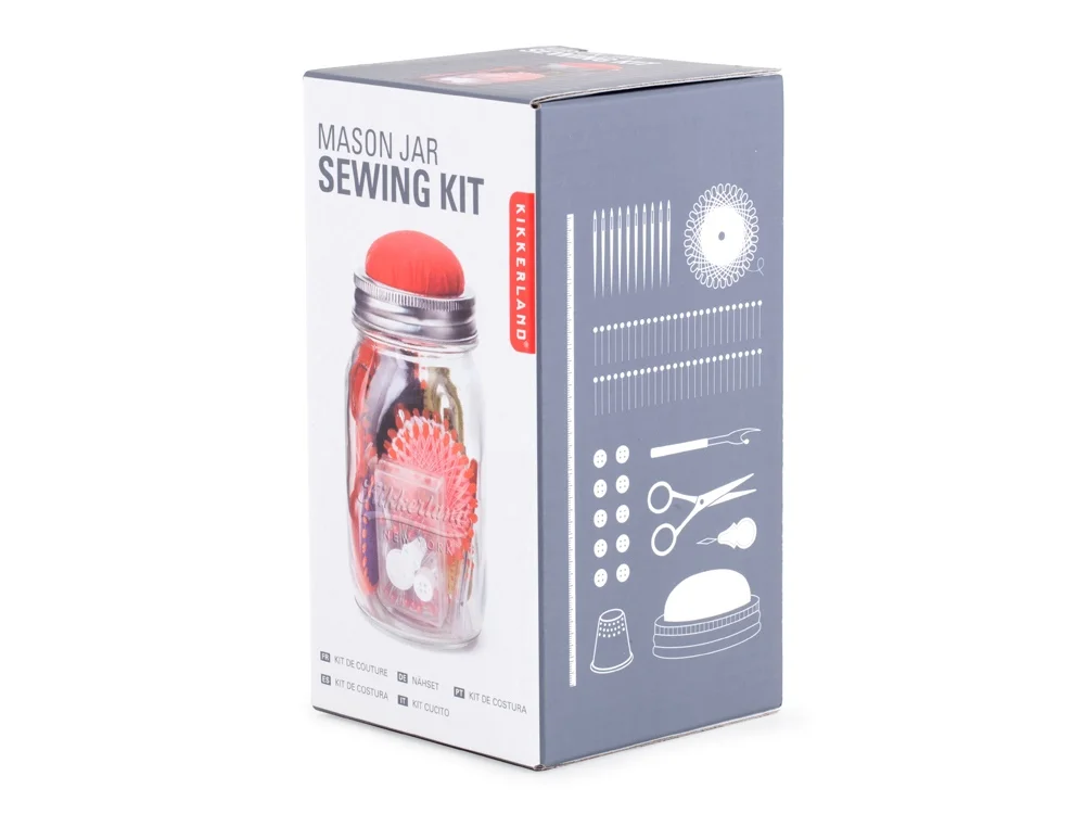 Швейный набор в банке Sewing Kit прозрачный разноцветный - фото 2
