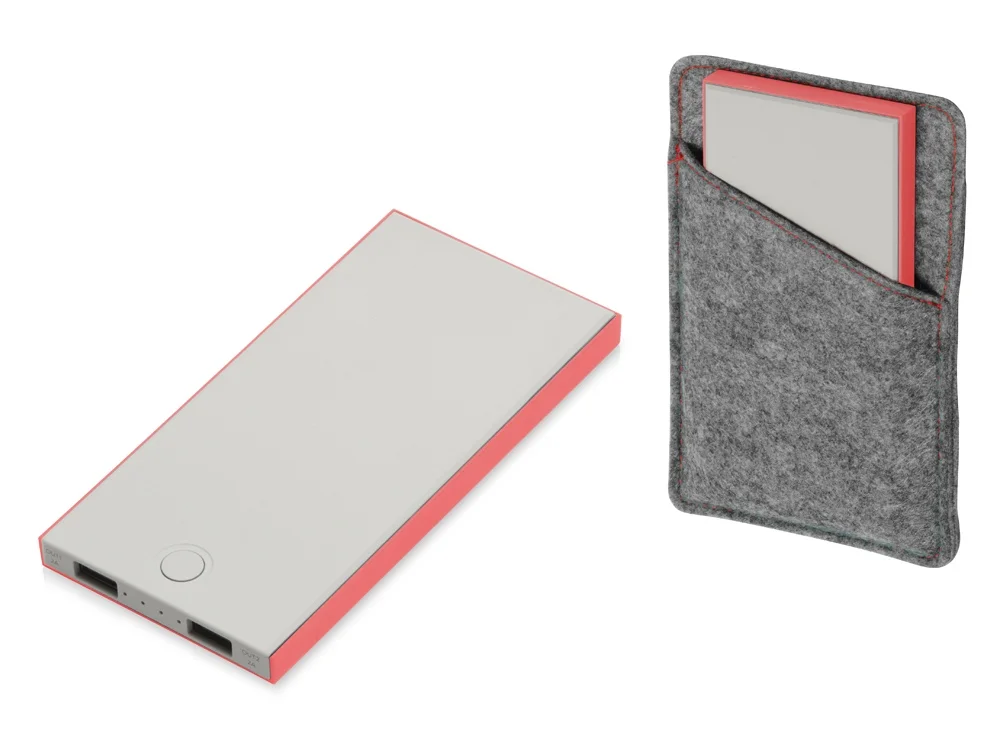 Внешний аккумулятор NEO NS100R 10000mAh серый/красный - фото 1