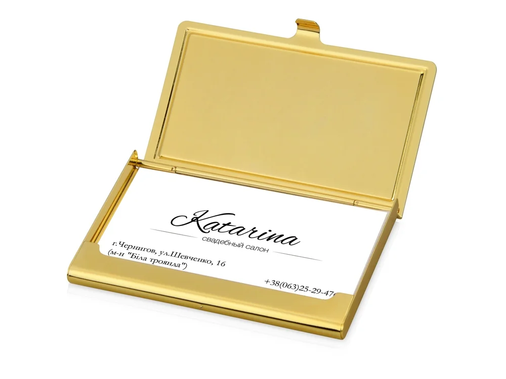 Визитница Белуччи золотистый глянцевый - фото 2