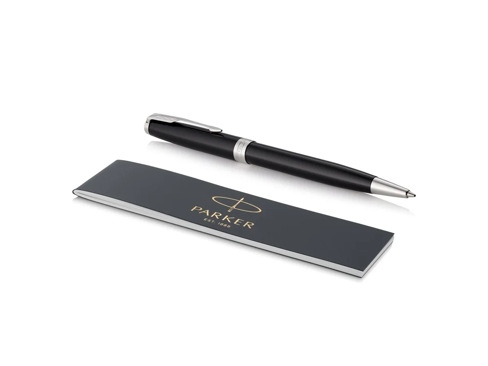 Ручка шариковая Parker Sonnet Core Black Lacquer CT черный глянцевый/серебристый - фото 3