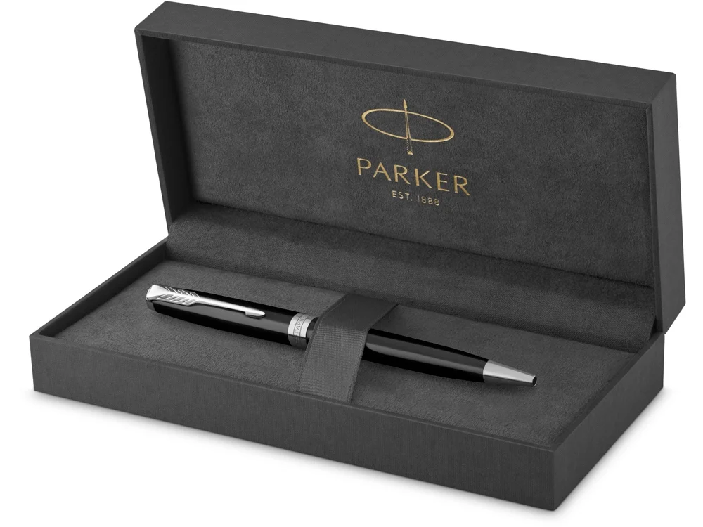 Ручка шариковая Parker Sonnet Core Black Lacquer CT черный глянцевый/серебристый - фото 4