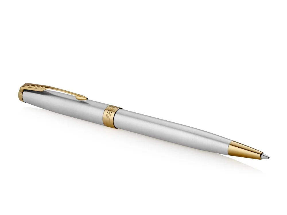 Ручка шариковая Parker Sonnet Core Stainless Steel GT серебристый/золотистый - фото 2